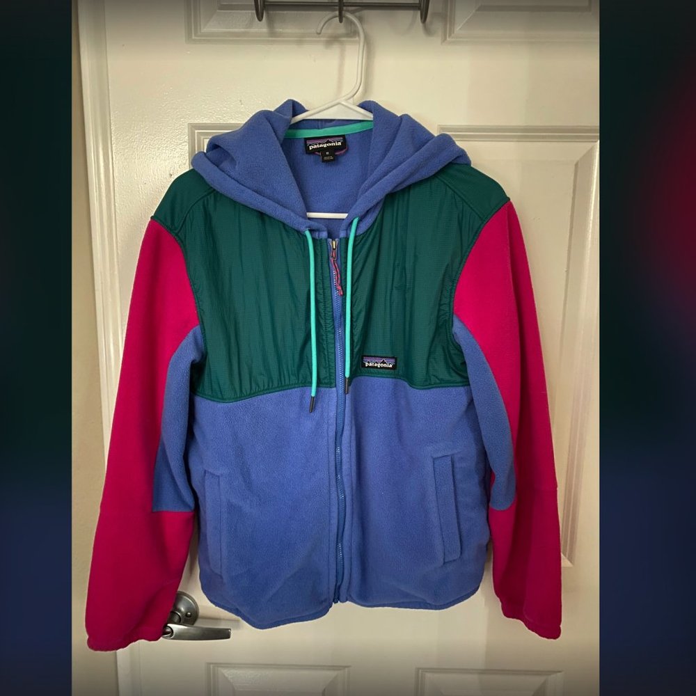 Patagonia color block zip up hoodie